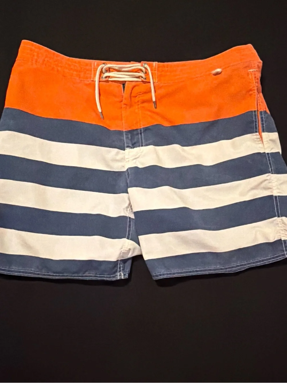 Men's Polo Ralph Lauren Blue‎ Stripped Swim Trunks Mens Size 38